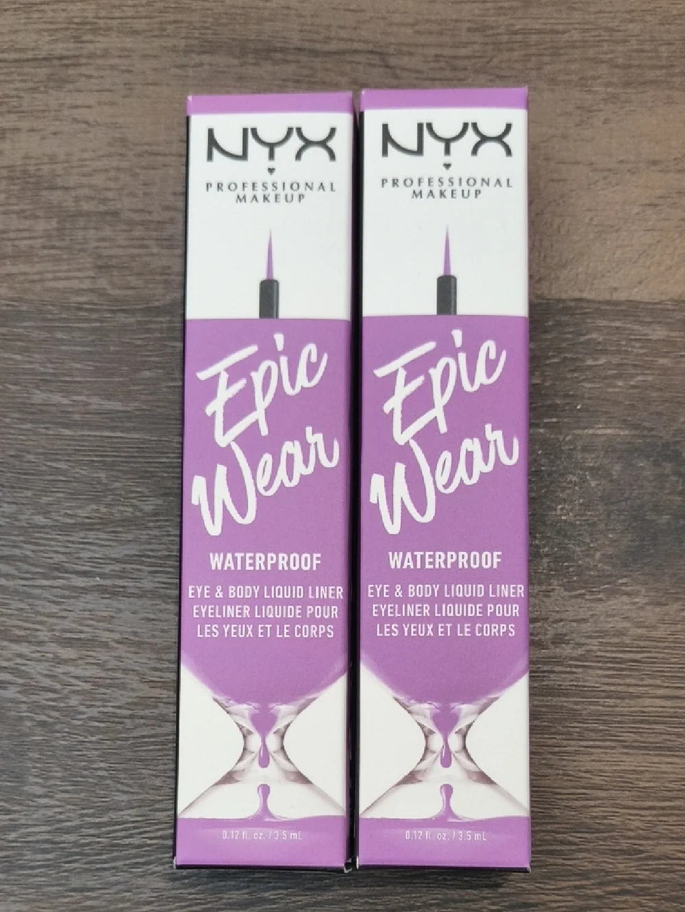 NYX Epic Wear Waterproof Eye & Body Liquid Liner Lilac Set Of 2 NWT